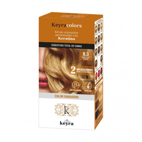 Tinte Keyra Colors Kit # 8.3 Rubio Claro Dorado
