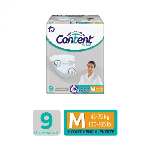 Pañal Content Medical Talla M Paquete x 9 und
