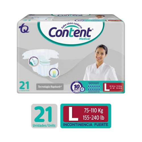 Pañal Content Medical Talla L Paquete x 21 und