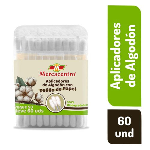 Aplicadores De Algodón Mercacentro P50 Ll60 und