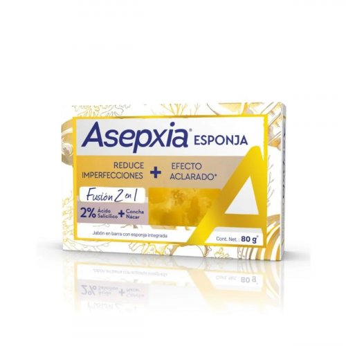 Jabón Asepxia Con Esponja Integrada Aclarante x 80 g