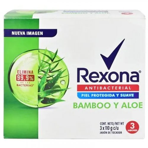 Jabón Rexona Antibacterial 3 und x 110 g Bamboo x 330 g