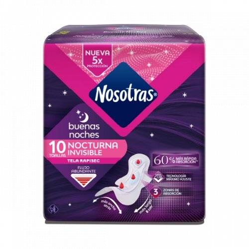 Toalla Nosotras Buenas Noches Invisible Rapisec x 10 und