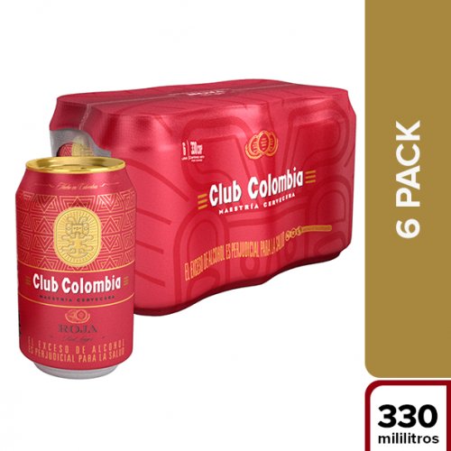 Cerveza Club Colombia Roja Lata Sixpack x 330 cm3 (c/u)
