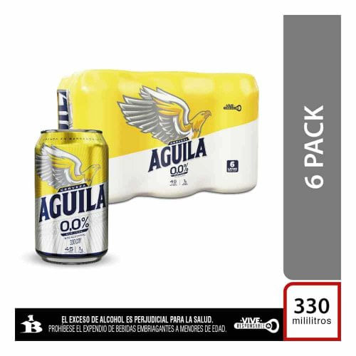 Cerveza Aguila 0,0 6 und x 330 ml c/u Lata