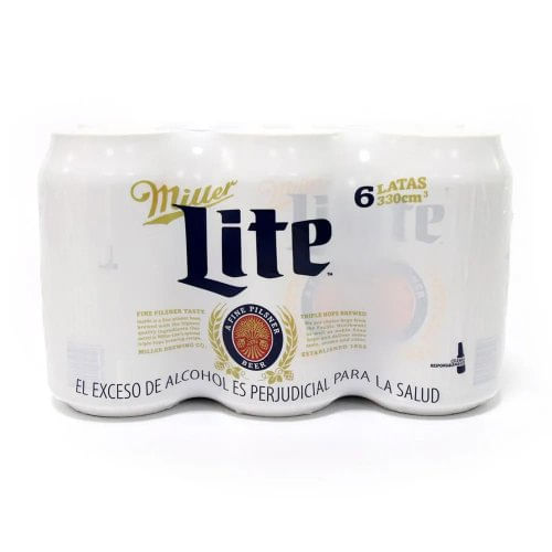 Cerveza Miller Lite Lata Sixpack 6 und x 1860 ml