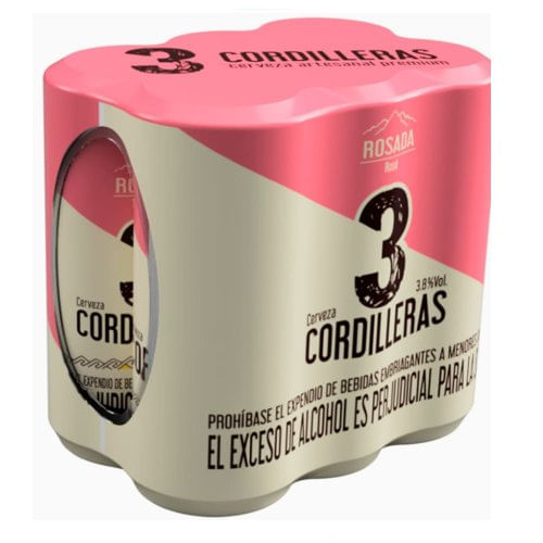 Cerveza 3 Cordilleras Lata 6 und x 269 ml Rosada x 1800 ml