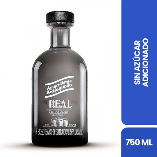 Aguardiente Antioqueño Real 29 grados Sin Azucar x 750 ml