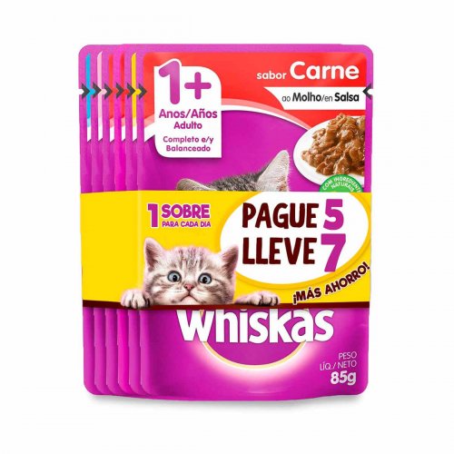 Whiskas Concentrado Gato Surtido Pague 5 Lleve 7 595g