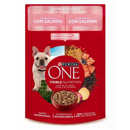 One Purina Súper Foods Perros Salmón Cachorros Y Adultos x 85