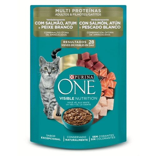 One Purina Multiproteinas Salmón Y Atun Gatitos Y Gatos Adultos x 85 g
