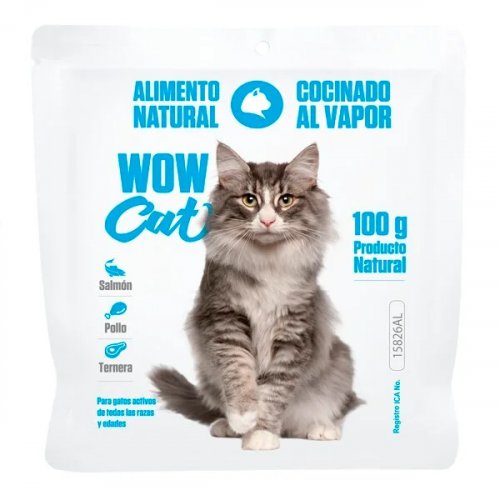 Wow Cat Alimento Cocinado Dieta Salmón x 100 g