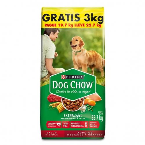 Dog Chow Adultos Carne y Pollo M g Pague 19.700 g Lleve 22.700 g