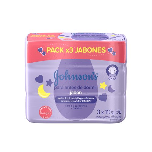 Jabón Johnson Baby 3X110 g Antes De Dormir