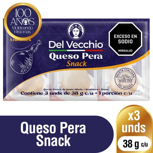 Queso Del Vecchio 3 und x 38 g c/u Pera 114g