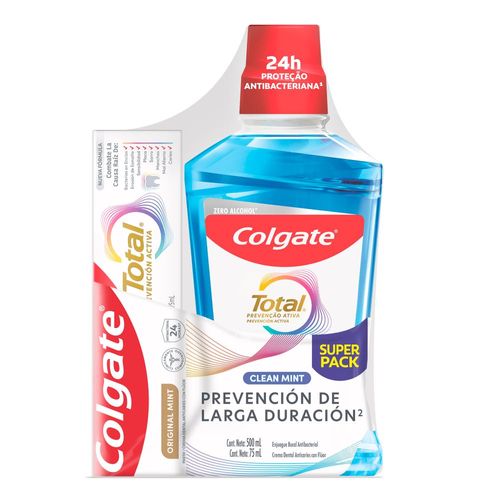 Enjuague Colgate Total 500 ml + Crema Total Original 75 ml