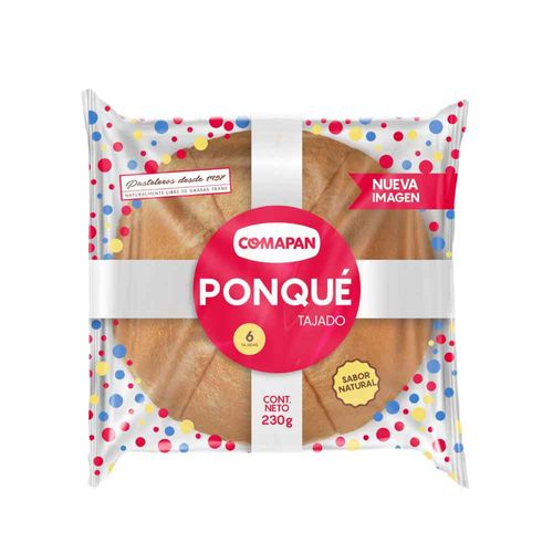 Ponqué Natural Comapan Tajado 230 g