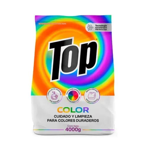 Detergente Top Cuidado y Limpieza Ropa Color x 4000 g