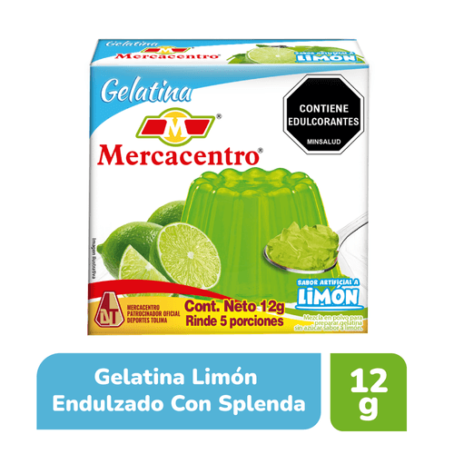 Gelatina Mercacentro Con Splenda Limon x 12 g