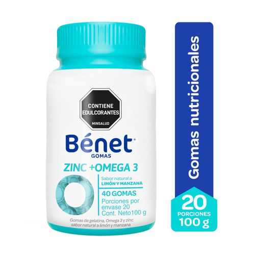Gomas Benet Zinc + Omega 3 40 unds Cognitivo x 100 g
