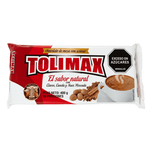 Chocolate Tolimax Aliños x 400 g