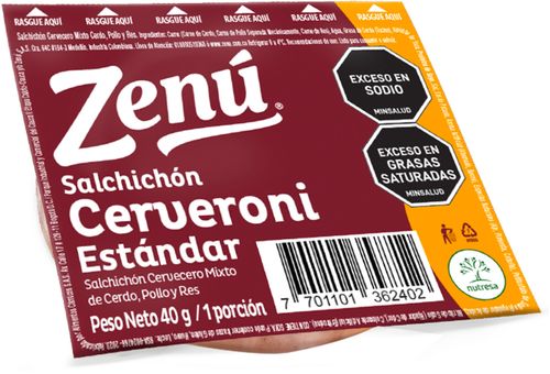 Salchichon Zenu Cerveroni Porcionado x 40 g