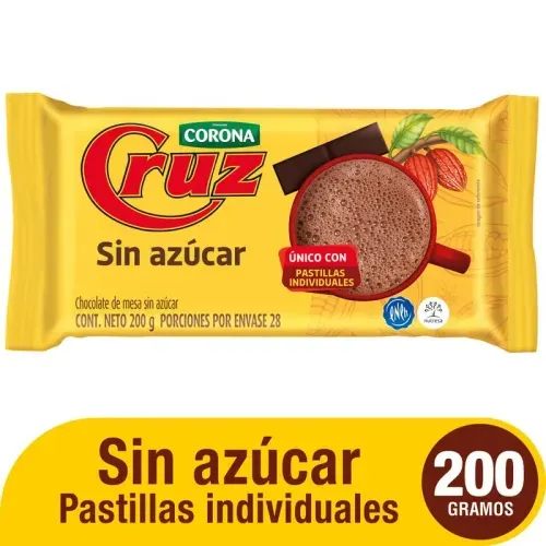 Chocolate Cruz Sin Azúcar x 200 g