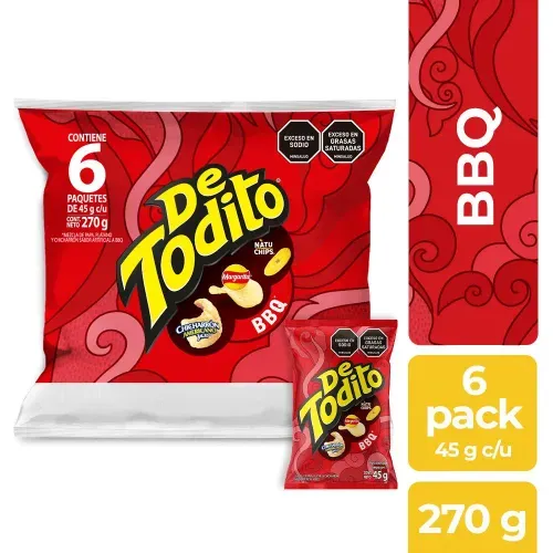 Detodito Margarita Bbq 45 g Pague 6 Lleve 8 x 270 g