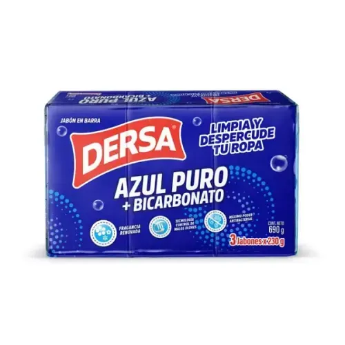 Jabon Dersa Azul Puro BiCarbónato Barra 3 und x 960 g