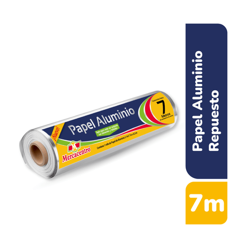 Papel Aluminio Mercacentro Repuesto x 7 Metros