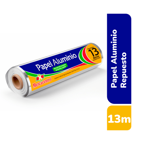 Papel Aluminio Mercacentro Repuesto x 13 Metros