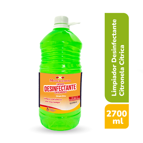 Limpiador Desinfectante Mercacentro BiCarbónato y Citronela x 2700 ml