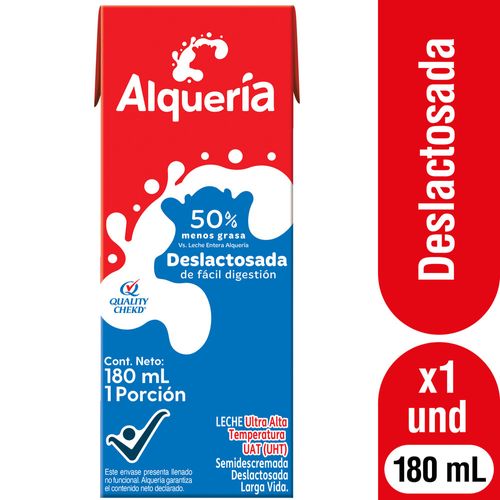Leche Alquería Deslactosada Tetra x 180 ml
