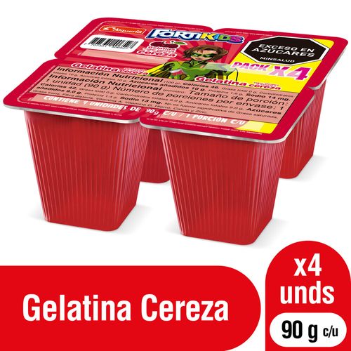 Gelatina Fortikids Cereza 4 und x 90 g c/u