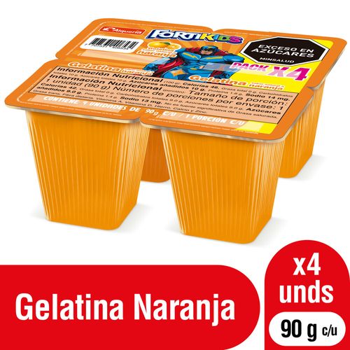 Gelatina Fortikids Naranja 4 und x 90 g c/u