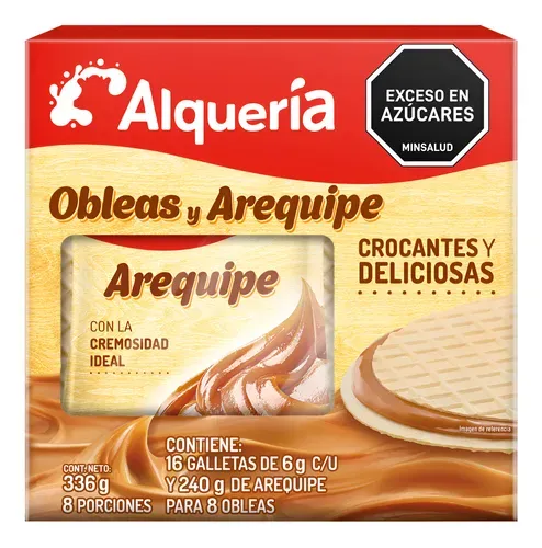 Obleas y Arequipe Alquería x 336 g