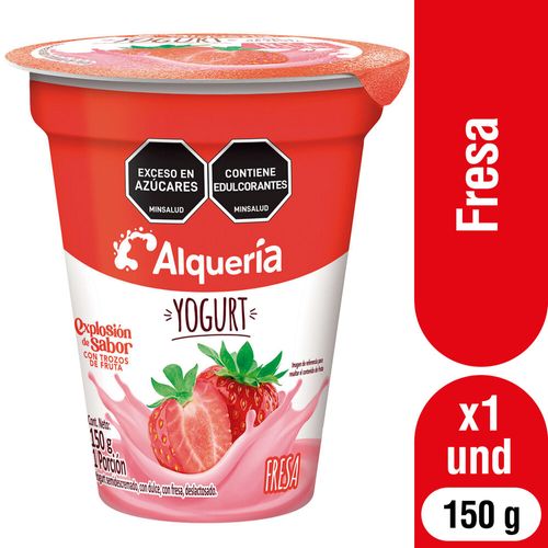 Yogurt Alquería Fresa Vaso x 150 g