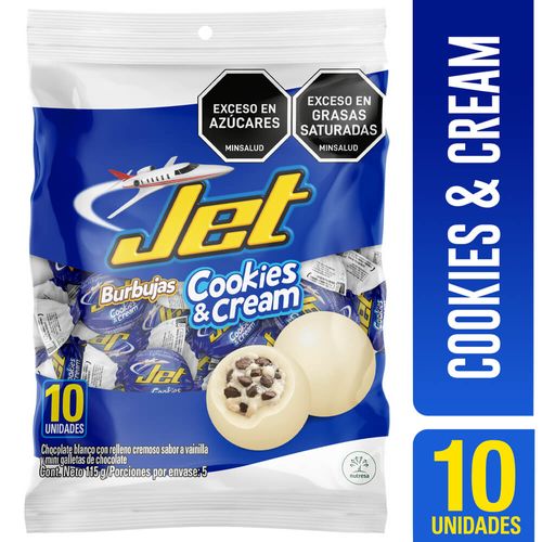 Chocolatina Jet Cookies y Cream x 10 Und  115 g
