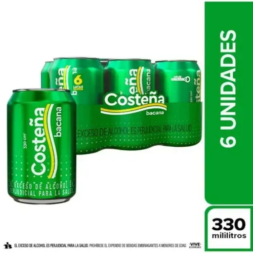 Cerveza Costeña Bacana 6 und x 330 ml c-u