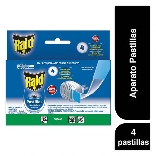 Insecticida Raid Electrico +4 Pastillas