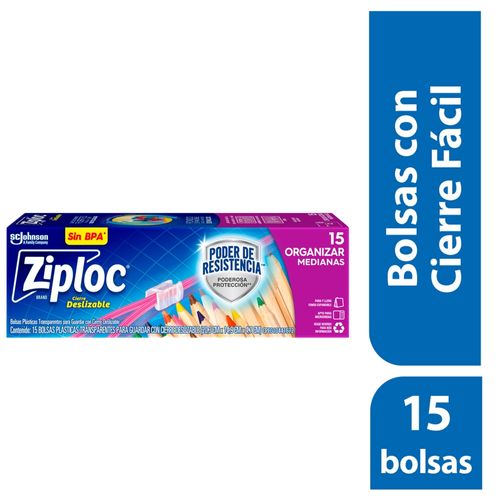 Bolsa Ziploc Cierre Fácil Mediana guardar 15 und