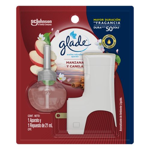 Ambientador Glade Aceite 21 ml Gratis und. Eléctrica Manzana