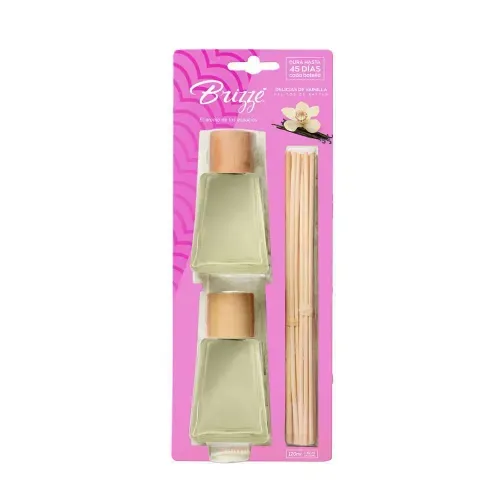 Ambinetador Brizze Palitos De Rattan Duo Vainilla x 120 ml