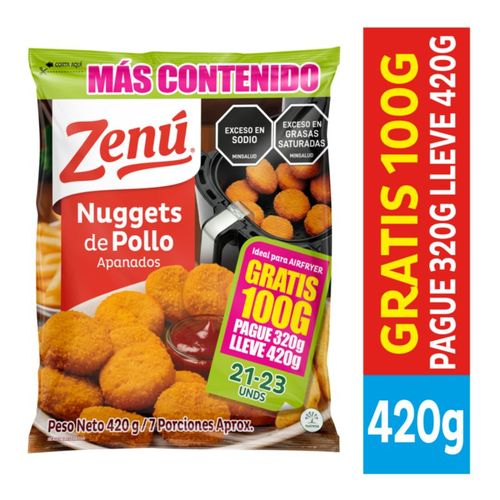 Nuggets Zenu Pollo Apanado Pague 320 g Lleve 420 g