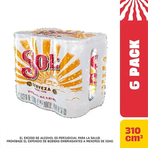 Cerveza Sol Lata Sixpack 6 und x 310 ml c/u