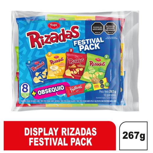 Papas Rizadas Yupi  8 und x 25 g c/u Surtidas Gratis Galletas