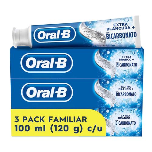 Crema Oral B Extra Blanco Bicarbonato 3 und x 100 ml c/u