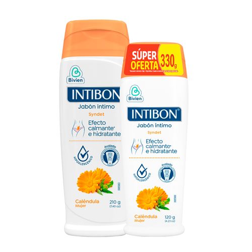 Jabón Intimo Intibon Mujer Precio Especial 210 + 120 g Caléndula