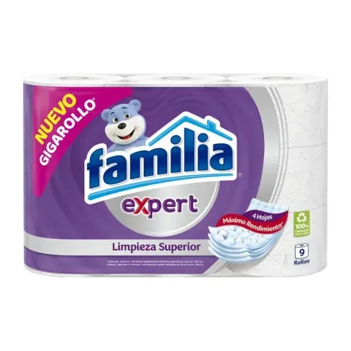 Papel Higiénico Familia Expert 9 rollos x 26 m c/u