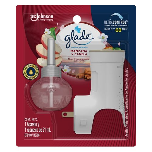 Glade Ambientador Aceites Naturales Aparato Manzana Canela 21 mL